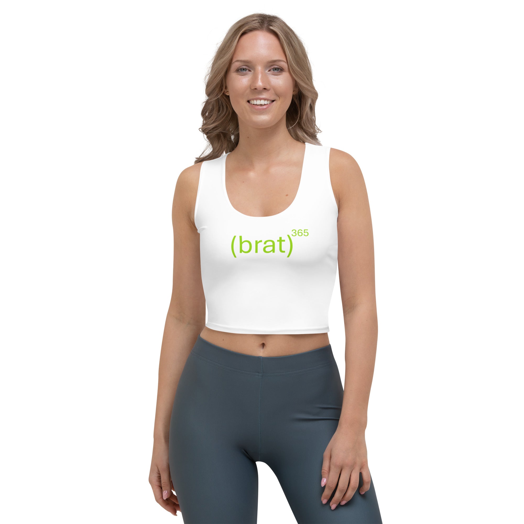 Brat Crop Tops- Sleeveless. Girls' Gym Crop Top. Party Crop Tee- Brat 365. WickedYo.